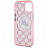 Husa de protectie Karl Lagerfeld IML MagSafe compatibil cu iPhone 15, Roz