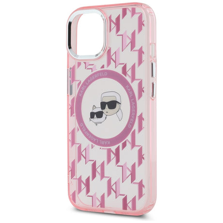 Husa de protectie Karl Lagerfeld IML MagSafe compatibil cu iPhone 15, Roz