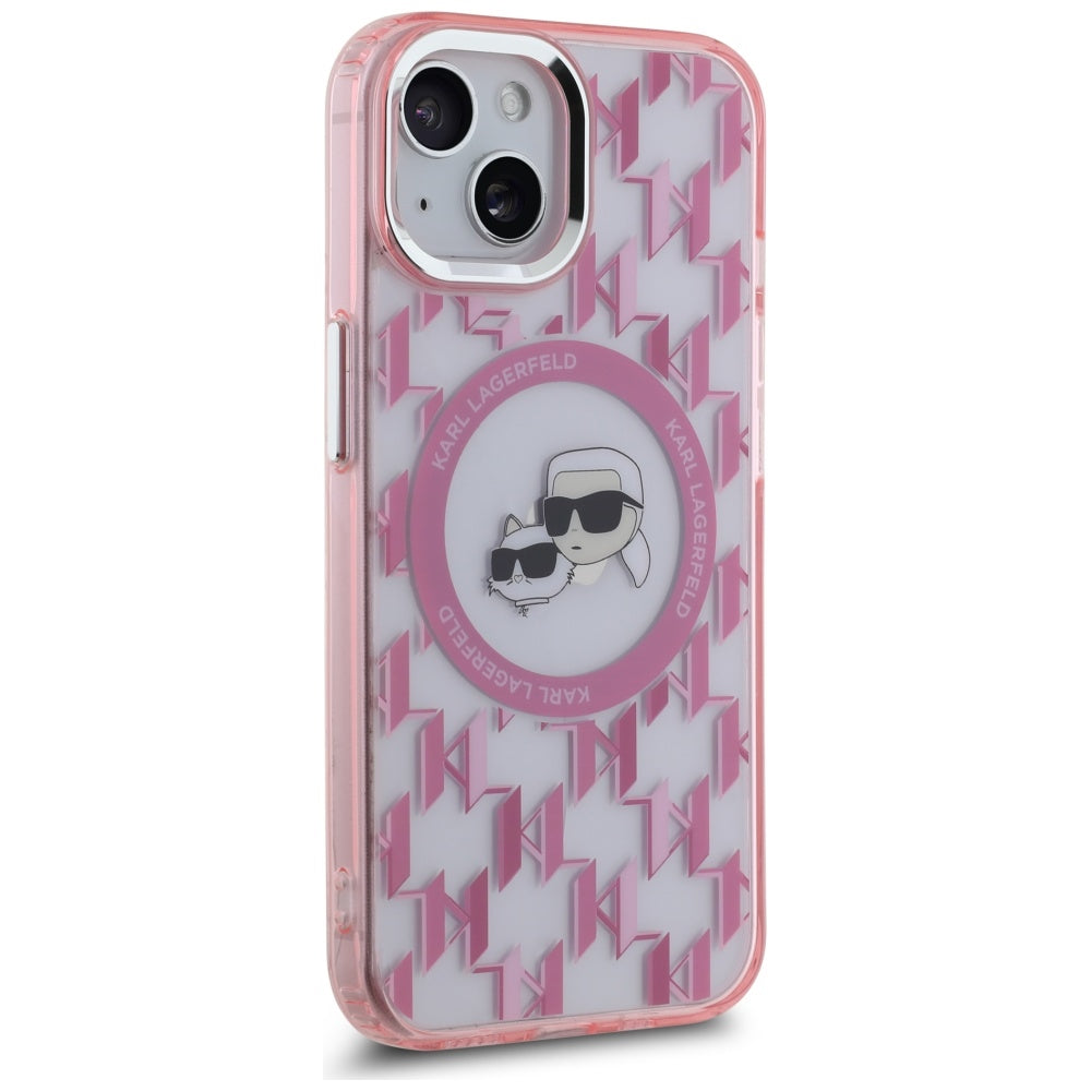 Husa de protectie Karl Lagerfeld IML MagSafe compatibil cu iPhone 15, Roz