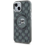 Husa de protectie Karl Lagerfeld IML MagSafe (KLHMP15SHMCKMHK) compatibil cu iPhone 15, Monogram Karl&Choupette Head