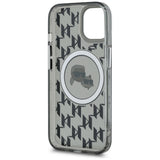 Husa de protectie Karl Lagerfeld IML MagSafe (KLHMP15SHMCKMHK) compatibil cu iPhone 15, Monogram Karl&Choupette Head