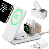 Incarcator ESR Premium Travel Wireless Charging Set (2C569), with Bag Accessories, for iPhone, MFi Apple Watch, AirPods, Qi2, Alb