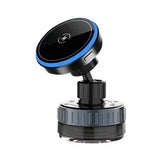 Suport Techsuit Premium with Wireless Charging (HOLD253), MagSafe N52 Magnets, Powerful Suction Cup, Dashboard, Negru