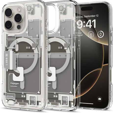 Husa de protectie Spigen Ultra Hybrid Zero One MagSafe (ACS08137) compatibil cu iPhone 16 Pro, Titanium Natural