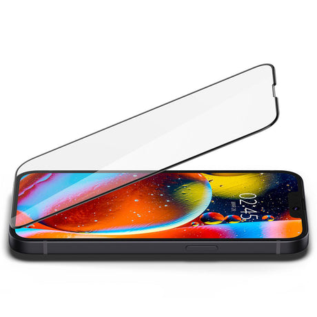 Folie de protectie Spigen Glas.tR Slim (AGL03392) compatibil cu iPhone 13 / iPhone 13 Pro / iPhone 14 / iPhone 16e / iPhone 17e, Negru