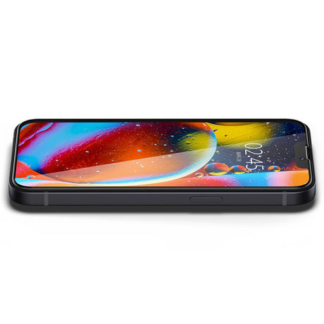 Folie de protectie Spigen Glas.tR Slim (AGL03392) compatibil cu iPhone 13 / iPhone 13 Pro / iPhone 14 / iPhone 16e / iPhone 17e, Negru