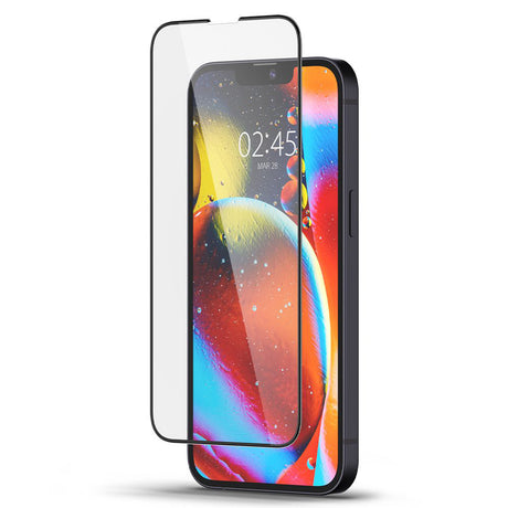 Folie de protectie Spigen Glas.tR Slim (AGL03392) compatibil cu iPhone 13 / iPhone 13 Pro / iPhone 14 / iPhone 16e / iPhone 17e, Negru