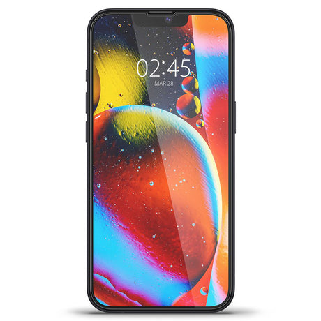 Folie de protectie Spigen Glas.tR Slim (AGL03392) compatibil cu iPhone 13 / iPhone 13 Pro / iPhone 14 / iPhone 16e / iPhone 17e, Negru