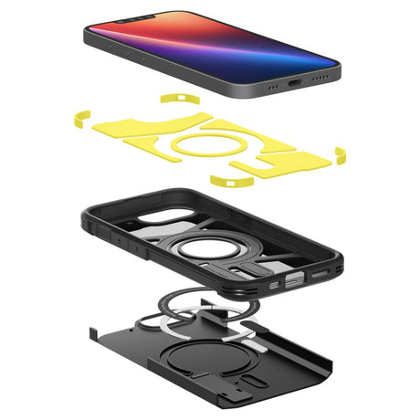 Husa de protectie Spigen Tough Armor MagSafe (ACS09137) compatibil cu iPhone 16e / iPhone 17e, Negru