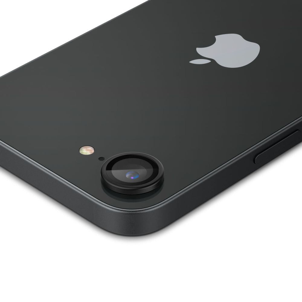 Folie de protectie Spigen (set de 2) Optik.tR EZ Fit Pro Camera Glass (AGL09279) compatibil cu iPhone 16e / iPhone 17e, Negru