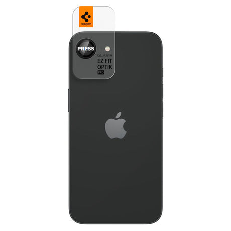 Folie de protectie Spigen (set de 2) Optik.tR EZ Fit Pro Camera Glass (AGL09279) compatibil cu iPhone 16e / iPhone 17e, Negru