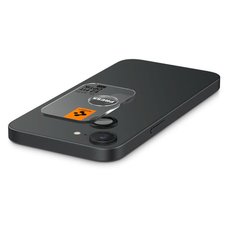 Folie de protectie Spigen (set de 2) Optik.tR EZ Fit Pro Camera Glass (AGL09279) compatibil cu iPhone 16e / iPhone 17e, Negru