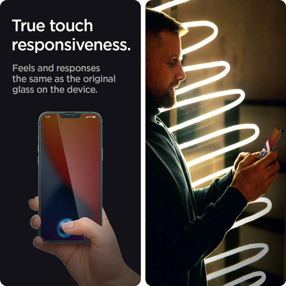 Folie de protectie Spigen Glas.tR Slim (AGL03393) compatibil cu iPhone 13 / iPhone 13 Pro / iPhone 14 / iPhone 16e / iPhone 17e, Privacy