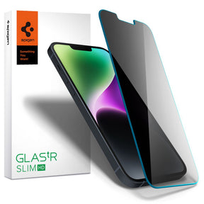 Folie de protectie Spigen Glas.tR Slim (AGL03393) compatibil cu iPhone 13 / iPhone 13 Pro / iPhone 14 / iPhone 16e / iPhone 17e, Privacy