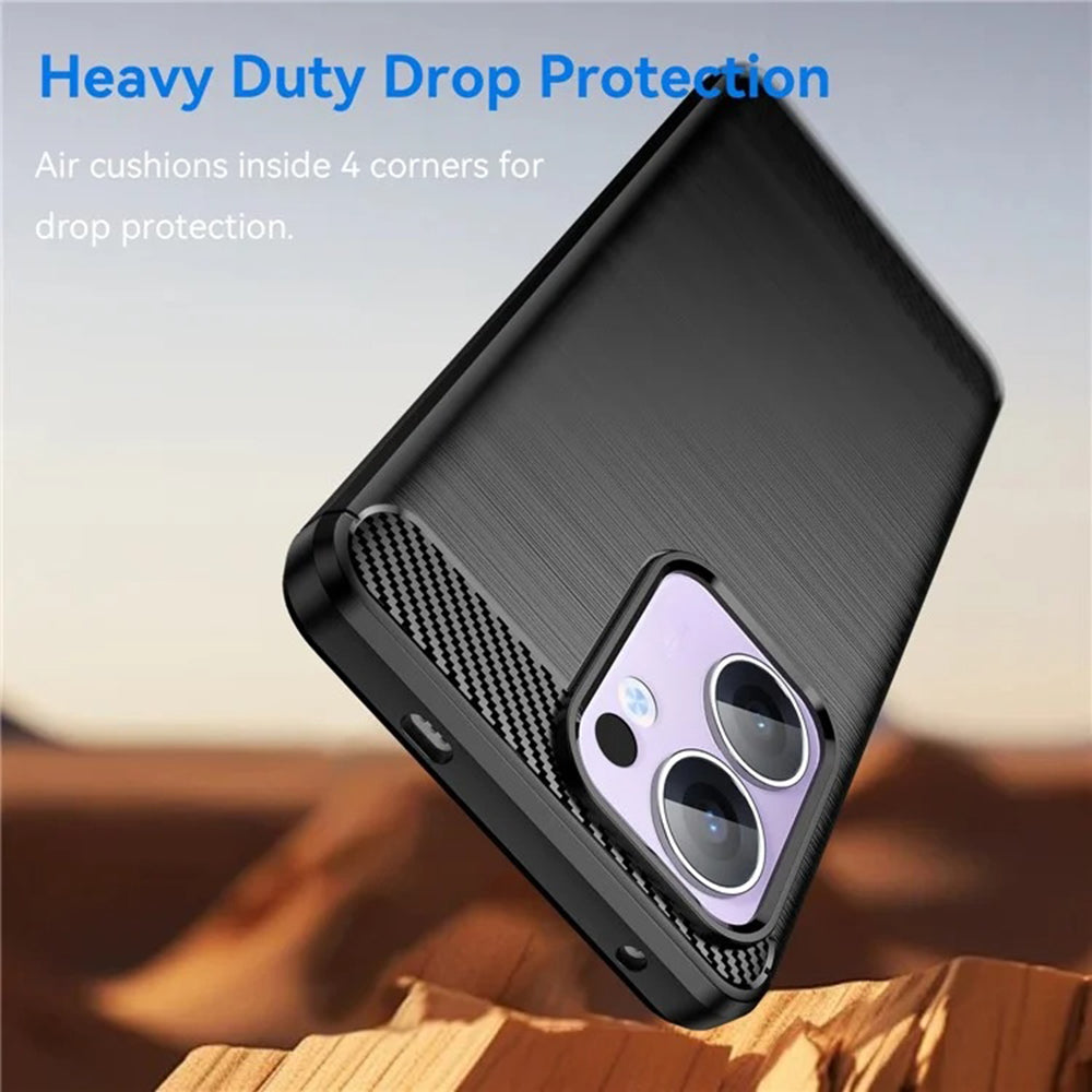 Husa de protectie Techsuit Carbon Silicone compatibil cu Oppo Reno13 Pro, Negru