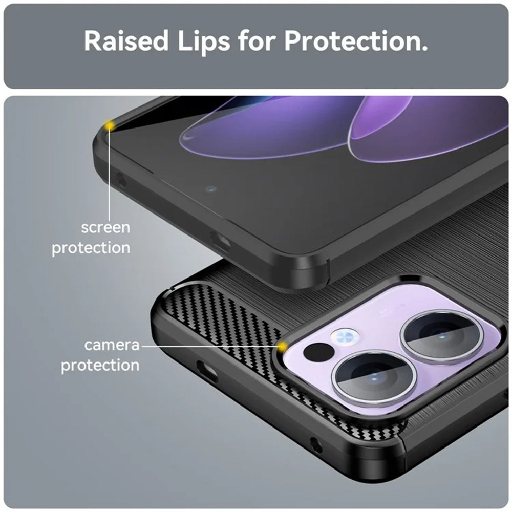 Husa de protectie Techsuit Carbon Silicone compatibil cu Oppo Reno13 Pro, Negru