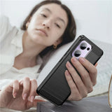 Husa de protectie Techsuit Carbon Silicone compatibil cu Oppo Reno13 Pro, Negru