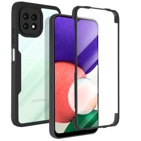 Folie de protectie Techsuit ColorVerse 360 Series + compatibil cu Samsung Galaxy A22 5G, Negru