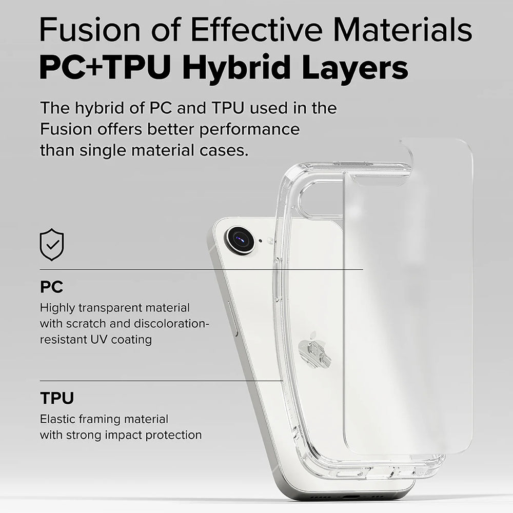 Husa de protectie Ringke Fusion compatibil cu iPhone 16e / iPhone 17e, Transparent