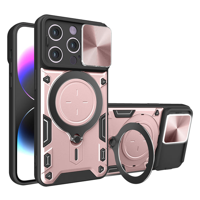 Husa de protectie Techsuit CamGuard Pro compatibil cu iPhone 14 Pro, Roz Auriu