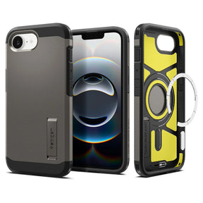 Husa de protectie Spigen Tough Armor MagSafe (ACS09136) compatibil cu iPhone 16e / iPhone 17e, Gunmetal