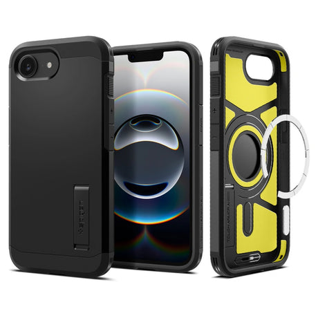 Husa de protectie Spigen Tough Armor MagSafe (ACS09137) compatibil cu iPhone 16e / iPhone 17e, Negru