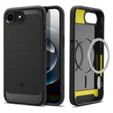 Husa de protectie Spigen Rugged Armor MagSafe (ACS09152) compatibil cu iPhone 16e / iPhone 17e, Negru Mat