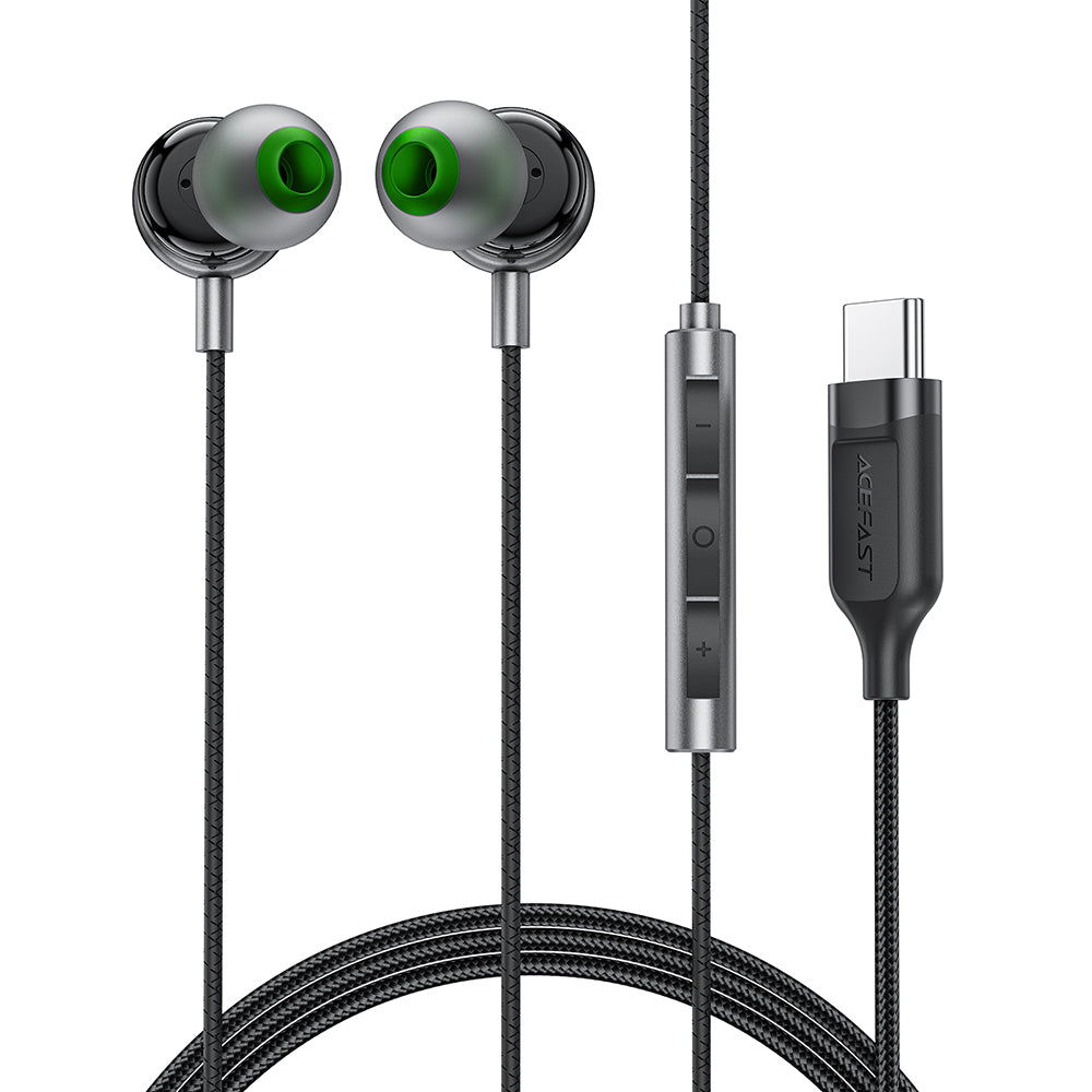 Casti Acefast Wired earphones (L5), Type-C, In-ear, with Microphone, 1.2m, Negru
