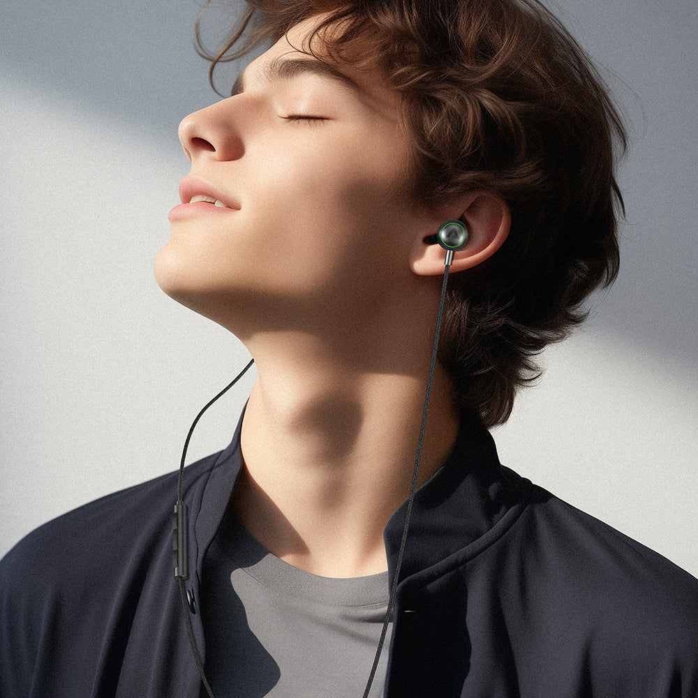 Casti Acefast Wired earphones (L5), Type-C, In-ear, with Microphone, 1.2m, Negru