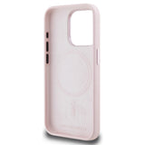 Husa de protectie Karl Lagerfeld Silicone MagSafe (KLHMP15LSCMKMPCP) compatibil cu iPhone 15 Pro, Roz Shadow Metal Initial