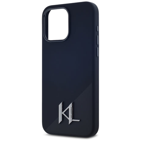 Husa de protectie Karl Lagerfeld Silicone MagSafe (KLHMP15LSCMKMPCK) compatibil cu iPhone 15 Pro, Shadow Metal Initial