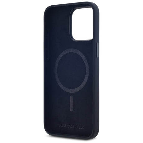 Husa de protectie Karl Lagerfeld Silicone MagSafe (KLHMP15LSCMKMPCK) compatibil cu iPhone 15 Pro, Shadow Metal Initial