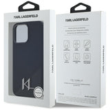 Husa de protectie Karl Lagerfeld Silicone MagSafe (KLHMP15LSCMKMPCK) compatibil cu iPhone 15 Pro, Shadow Metal Initial