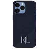 Husa de protectie Karl Lagerfeld Silicone MagSafe (KLHMP15LSCMKMPCK) compatibil cu iPhone 15 Pro, Shadow Metal Initial