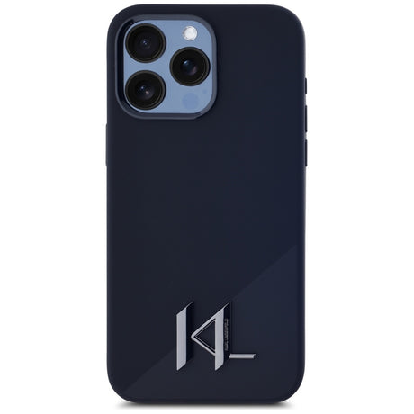 Husa de protectie Karl Lagerfeld Silicone MagSafe (KLHMP15LSCMKMPCK) compatibil cu iPhone 15 Pro, Shadow Metal Initial