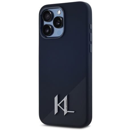 Husa de protectie Karl Lagerfeld Silicone MagSafe (KLHMP15LSCMKMPCK) compatibil cu iPhone 15 Pro, Shadow Metal Initial