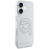 Husa de protectie Karl Lagerfeld IML Rhinestones (KLHCP16SHKHDCELT) compatibil cu iPhone 16, Karl Head Transparent