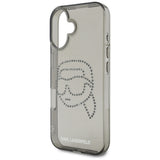 Husa de protectie Karl Lagerfeld IML Rhinestones (KLHCP16SHKHDCELK) compatibil cu iPhone 16, Karl Head