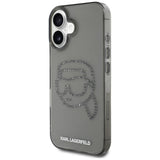 Husa de protectie Karl Lagerfeld IML Rhinestones (KLHCP16SHKHDCELK) compatibil cu iPhone 16, Karl Head