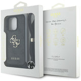 Husa de protectie Guess Hardcase 4G Big Logo with Cord Strap (GUHCP16LP4GMGCRK) compatibil cu iPhone 16 Pro, Negru