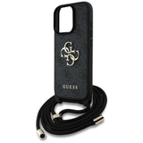 Husa de protectie Guess Hardcase 4G Big Logo with Cord Strap (GUHCP16LP4GMGCRK) compatibil cu iPhone 16 Pro, Negru