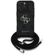 Husa de protectie Guess Hardcase 4G Big Logo with Cord Strap (GUHCP16LP4GMGCRK) compatibil cu iPhone 16 Pro, Negru