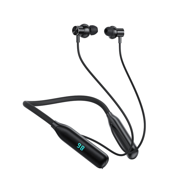 Casti Acefast Bluetooth Earphones (N4), Behind the Head, Neckband, Bluetooth 5.3, IPX4, LED Display, 800mAh, Negru