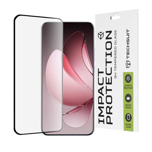 Folie de protectie Techsuit 111D Full Cover / Full Glue Glass / 3D Curved Screen compatibil cu Oppo Reno13 Pro, Negru