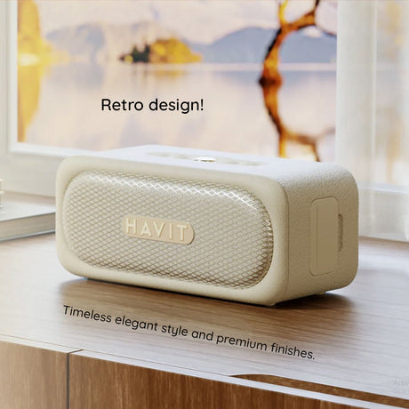 Casti Havit Wireless Speaker (SK905BT), Type-C, Bluetooth 5.3, TWS, TF, AUX, Hands-Free Call, IPX7, 2000mAh, Bej
