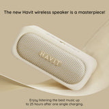 Casti Havit Wireless Speaker (SK905BT), Type-C, Bluetooth 5.3, TWS, TF, AUX, Hands-Free Call, IPX7, 2000mAh, Bej