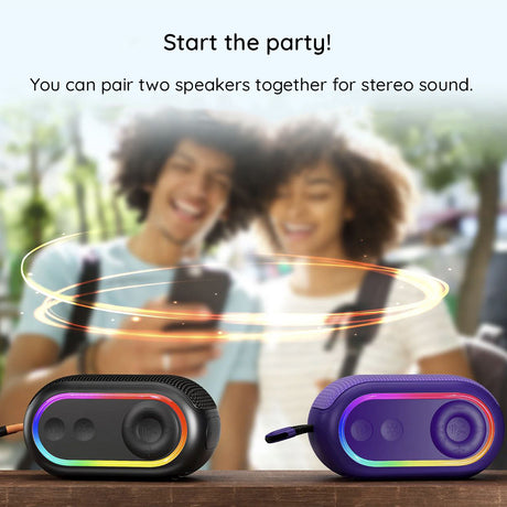 Casti Havit Wireless Speaker (SK809BT), USB-C, Bluetooth 5.3, TWS, TF, USB, FM, AUX, Hands-Free Call, RGB, IPX5, 1200mAh, Violet