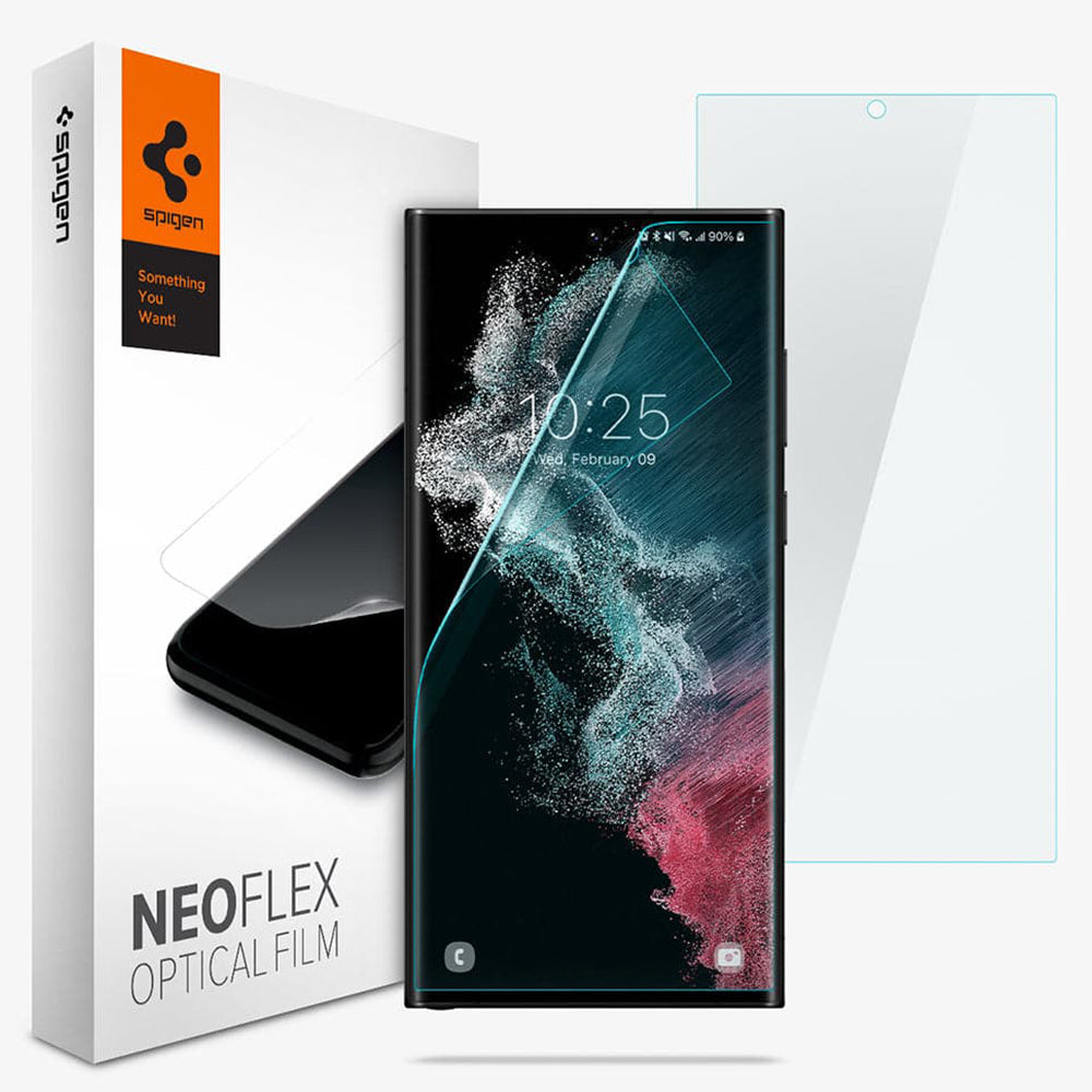 Folie de protectie Spigen (set de 2) Neo Flex (AFL04137) compatibil cu Samsung Galaxy S22 Ultra, Transparent