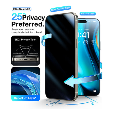Folie de protectie Torras GlassGo Install Master Privacy compatibil cu iPhone 16, Negru