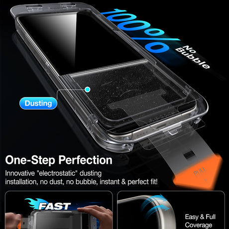Folie de protectie Torras GlassGo Install Master Privacy compatibil cu iPhone 16 Plus, Negru
